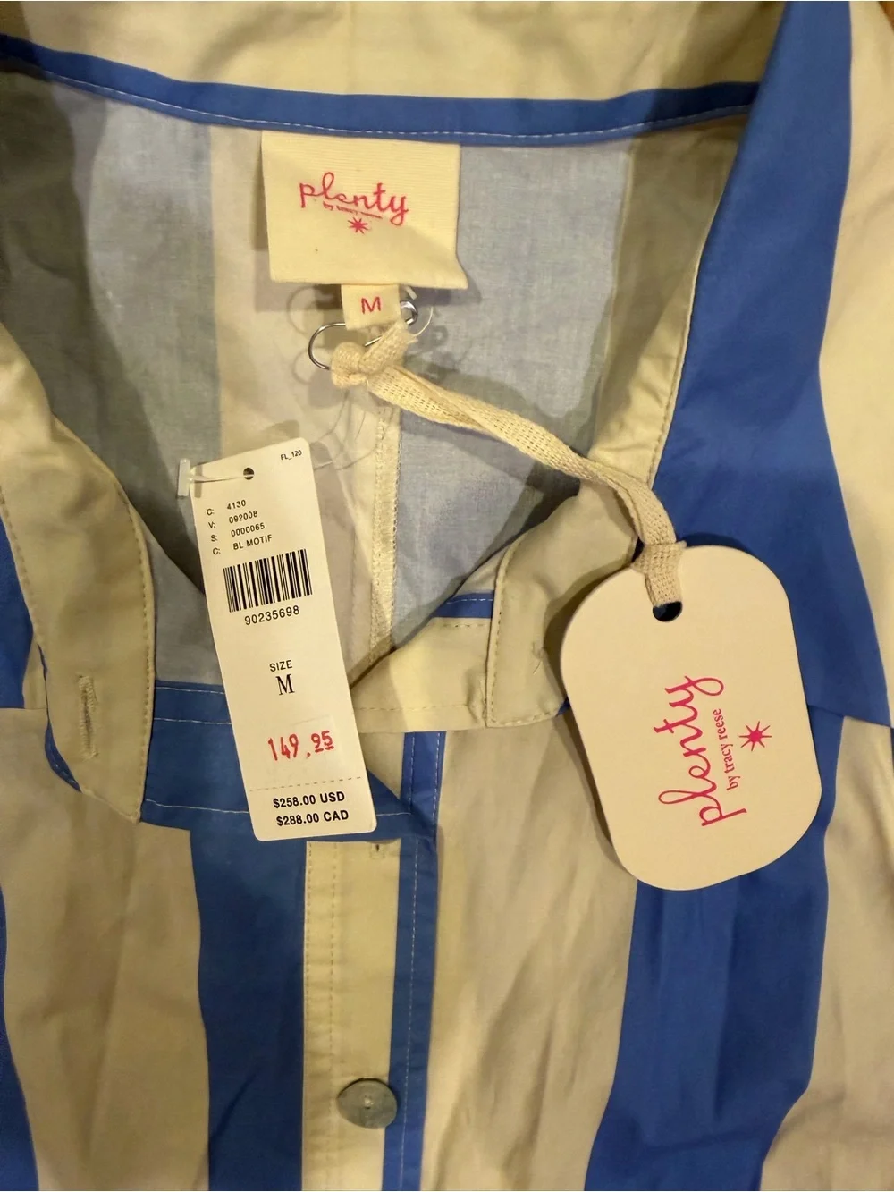 Anthropologie Blue and White Striped Shirt Dress - Picture 2 of 3